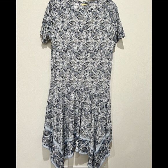 Paisley Striped Handkerchief-Hem Dress M - Picture 6 of 8